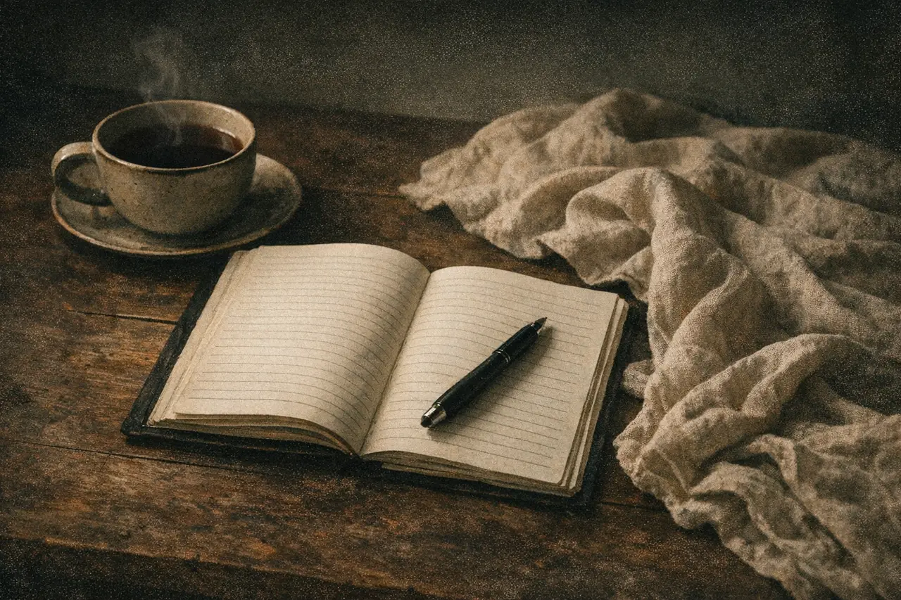 Moody lo-fi journal cover image